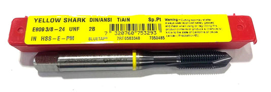 Dormer 3/8-24 UNF Spiral Point Plug Tap TiAlN Coating 3 Flute H4 2B 7350485