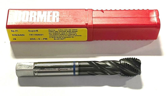 Dormer 5/8-18 Tap HSS-E-PM Semi Bottoming Spiral Flute Machine Tap Blue Shark H3