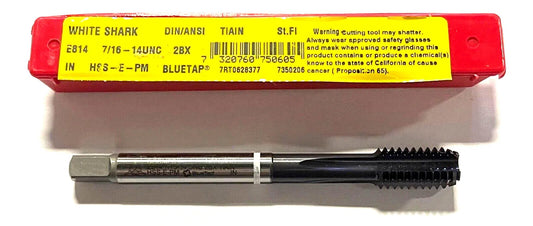 Dormer 7/16-14 HSS-E-PM Machine Tap TiAlN/Top White Ring Semi-Bottoming 4FL Tap