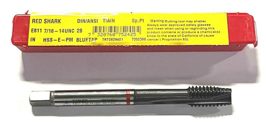 Dormer 7/16-14 Tap HSS-E-PM Spiral Point Plug Tap TiAlN Coating H5 Machine Tap