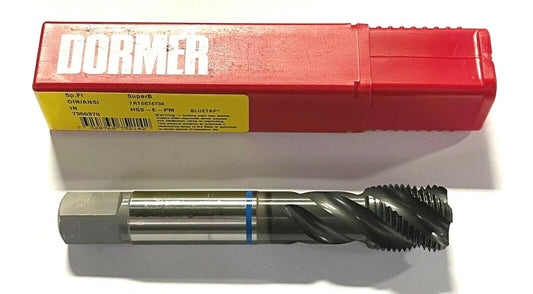 Dormer 7/8"-14 Tap HSS-E-PM Machine Tap Super B Coated Semi Bottoming Spiral FL