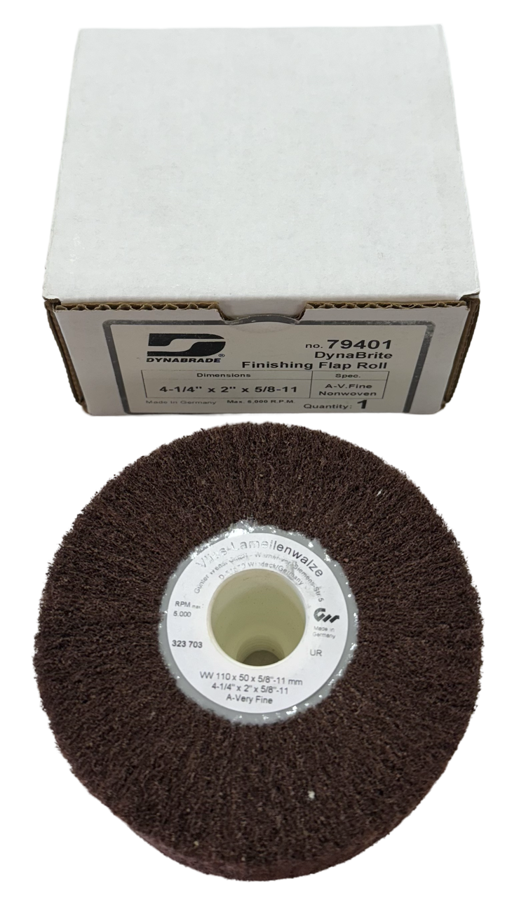 Dynabrade 4-1/4" x 2" x 5/8-11 Finishing Flap Roll A-V Fine Non-Woven