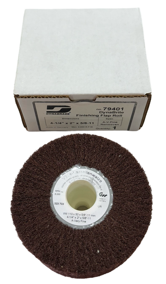 Dynabrade 4-1/4" x 2" x 5/8-11 Finishing Flap Roll A-V Fine Non-Woven