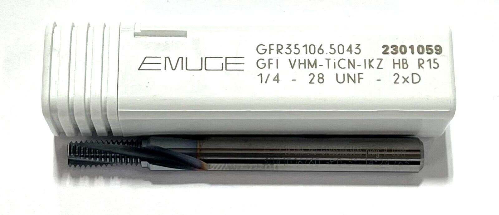 EMUGE 1/4-28 Solid Carbide Thread Mill TiCN Coating 3 Flute Coolant Thru