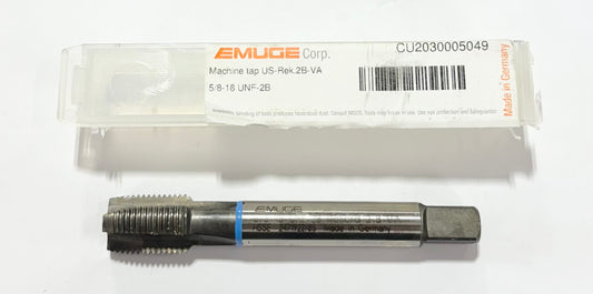 EMUGE 5/8"-18 UNF-2B Cobalt Spiral Point Plug Tap 3FL Blue Ring Nitride Finish