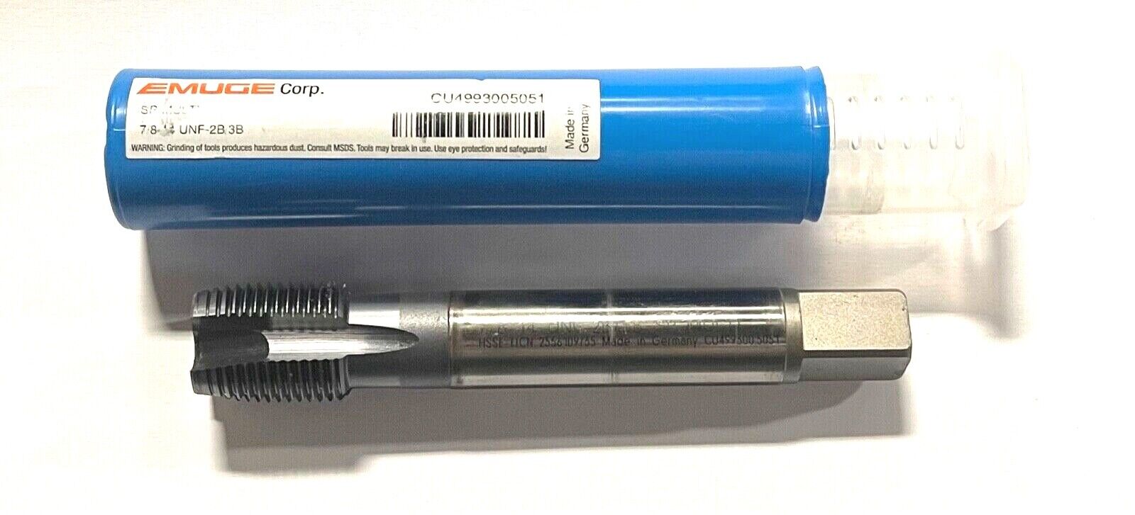 EMUGE 7/8-14UNF HSS-E Spiral Point Tap TiCN Coating Extended Reach 4FL 2B/3B