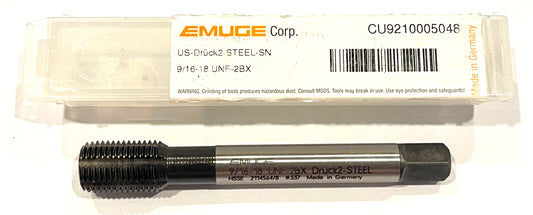 EMUGE 9/16-18 HSSE Thread Forming Tap UNF-2BX Roll Form Druck Tap