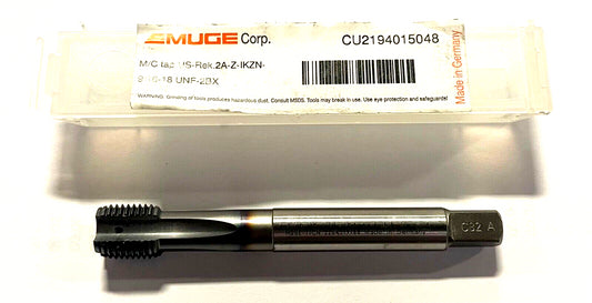 EMUGE 9/16-18 UNF-2BX HSSE Tap TiCN Coating Coolant Thru Straight Flute