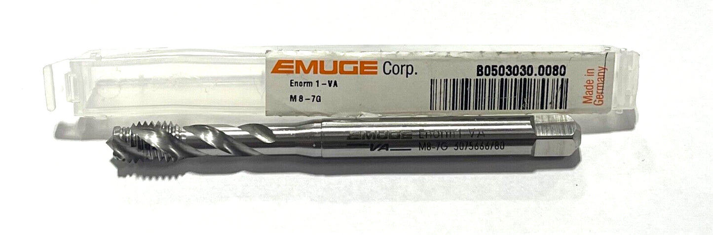 EMUGE M8 x 7G HSSE Spiral Flute Tap 3 Flute H9 B0503030.0080
