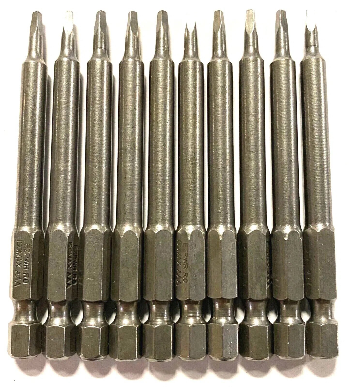 EazyPower #0 Robertson Bit 3" Screwdriver Bits Square Recess 1/4" Hex Shank 10pk
