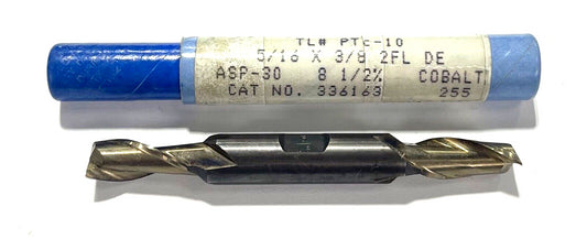Eclipse 5/16" Cobalt Double End Mill 2 Flute 3/8" Shank USA Made