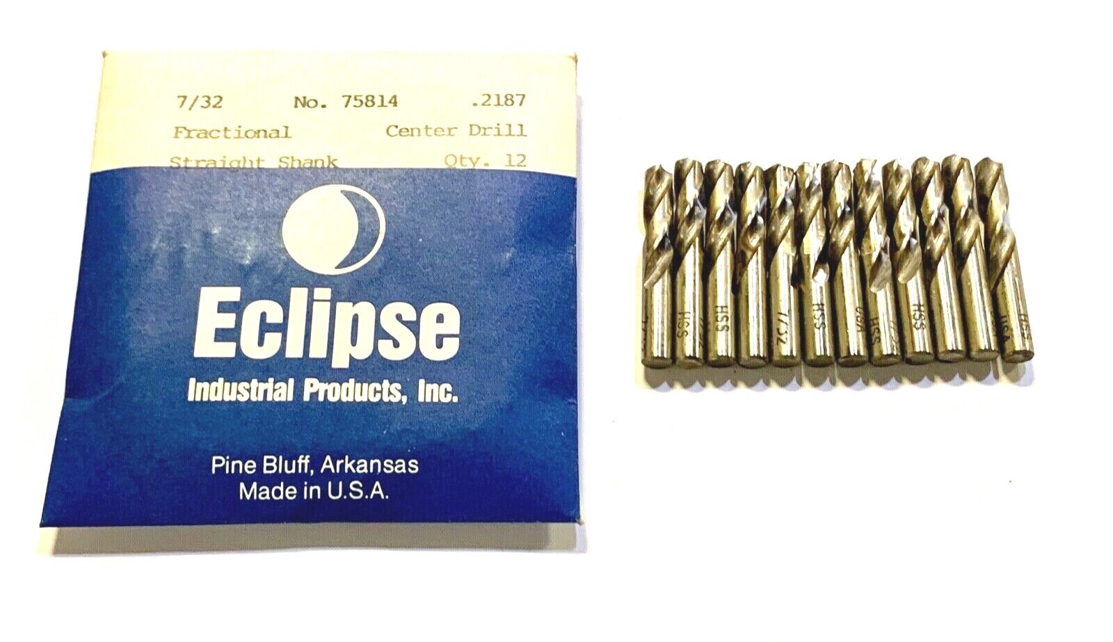 Eclipse 7/32" Center Drill High Speed Steel Centering Drills USA Made 12 Pack