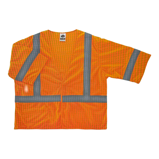 Ergodyne GloWear High Vis Orange Safety Vest 4XL/5XL Mesh Hook Loop