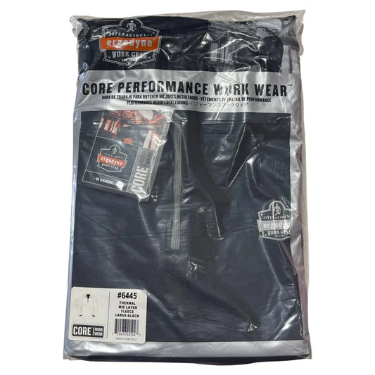 Ergodyne Thermal Mid Layer Fleece Core Performance Work Wear Size Large Black