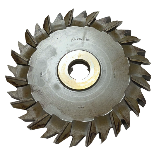 F&D 10" x 7/8" x 1-1/2" HSS Staggered Tooth Side Milling Cutter USA Made