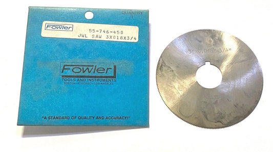 Fowler Jewelers Slotting Saw 3" x .018 x 3/4" HSS 230 Teeth Made In Poland
