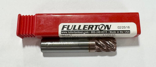 Fullerton 12mm Carbide End Mill 7 Flute FC20 Coated 2.5mm Radius USA