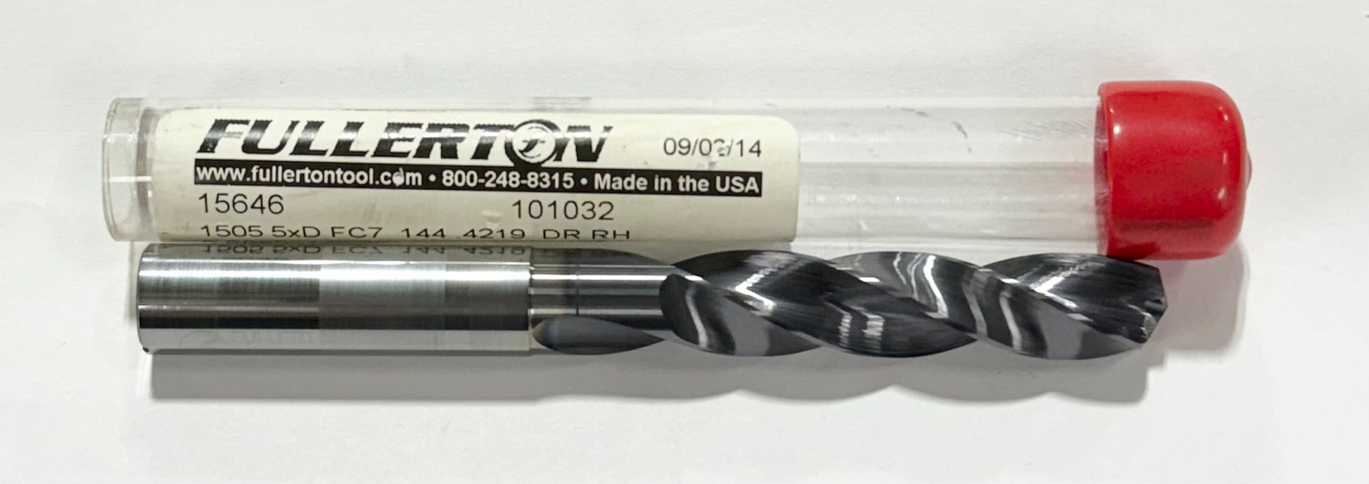 Fullerton 27/64" Solid Carbide Drill 5xD FC7 Coating Notched Coolant Thru