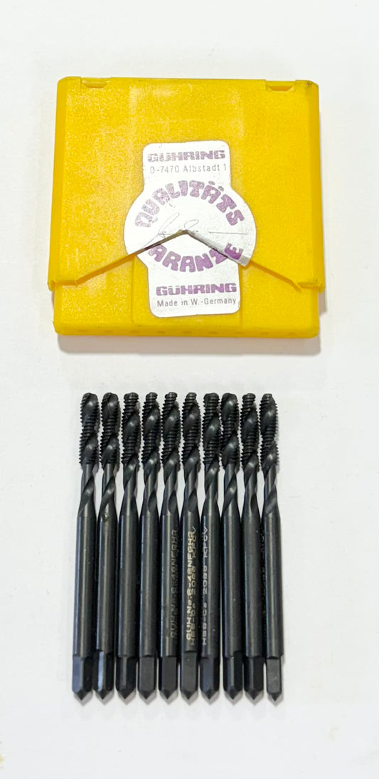 GUHRING 3-48 Cobalt Spiral Flute Semi-Bottoming Taps 2 Flute H2 10 Pack