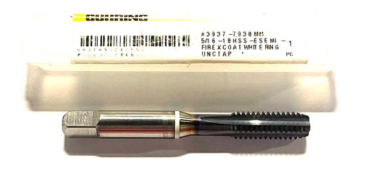 GUHRING 5/8-18 Cobalt Tap Semi Bottoming FireX Coating White Ring 4 Flute Tap