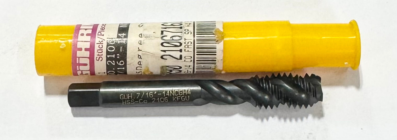 GUHRING 7/16"-14 Cobalt Tap 45 Deg Fast Spiral Semi-Bottoming 3 Flute