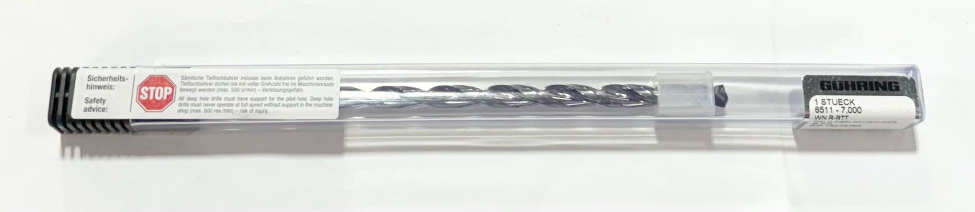 GUHRING 7mm Solid Carbide Drill 20xD Coolant Thru 2FL TiAlN Tipped 135 Deg