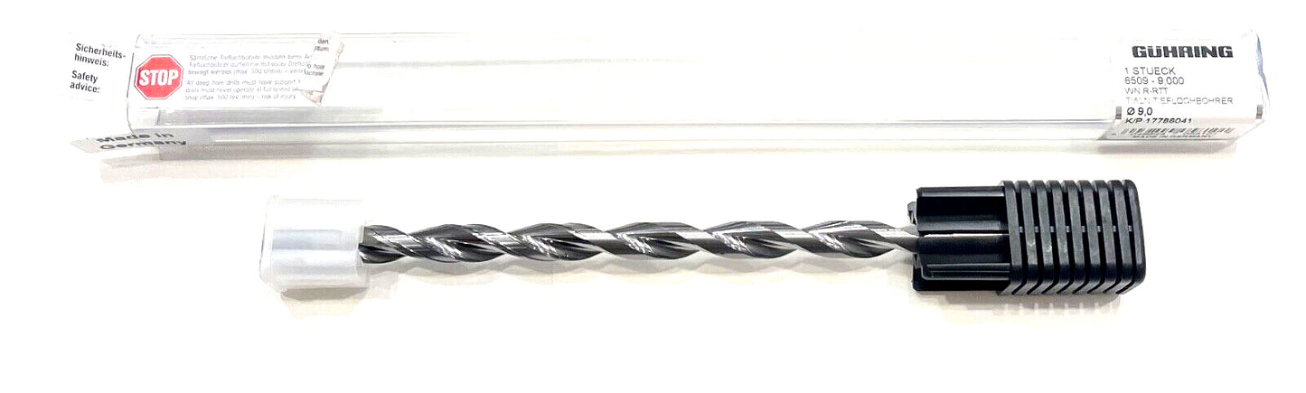 GUHRING 9mm Solid Carbide Drill 15xD TiAlN Tip Coolant Thru High Performance
