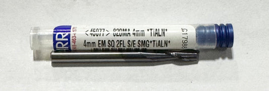 Garr 4mm Carbide End Mil 2 Flute TiAlN Coating USA Made 45077
