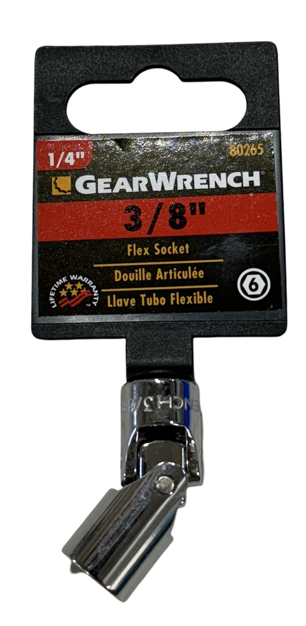 GearWrench 1/4" Drive 3/8" SAE Flex Socket 6 Point 80265
