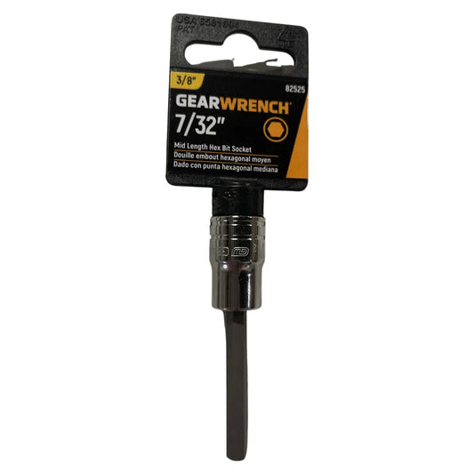 GearWrench 3/8" Drive 7/32" Mid Length Hex Bit Socket 82525