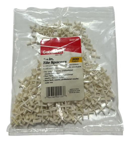 Goldblatt 1/16" Tile Spacers Tombstone 300 Pack G02123