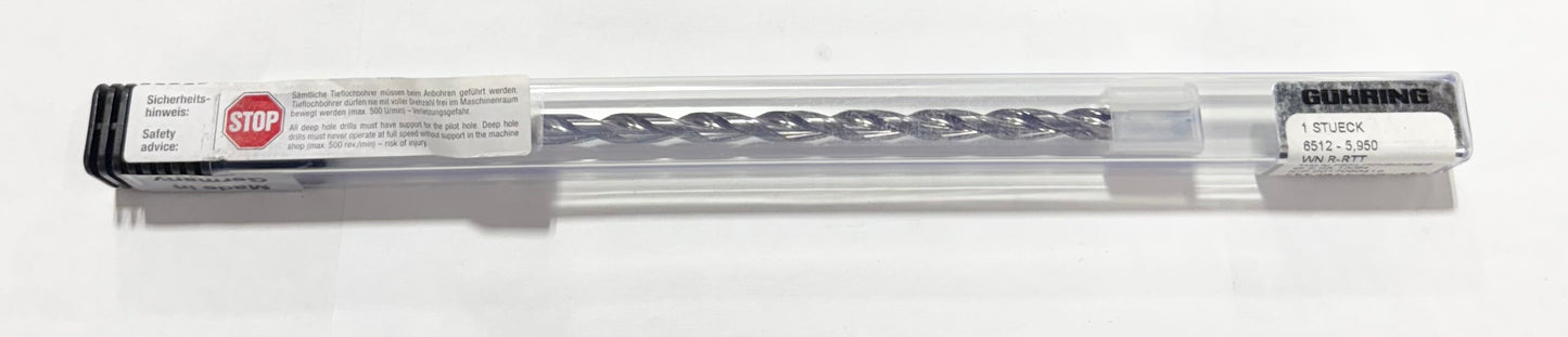 Guhring 15/64" Solid Carbide Drill 25xD TiAlN Tipped Coolant Thru 135 Deg