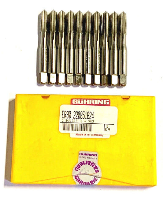 Guhring 5/16-24 Cobalt Hand Tap Taper Taps H4 Made In Germany 10 Pack