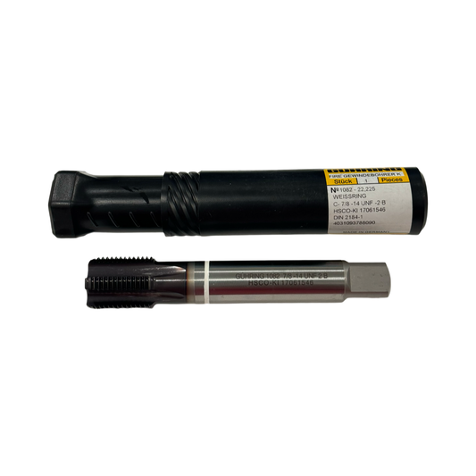 Guhring 7/8"-14 Cobalt Straight Flute Semi-Bottoming Tap 5FL TiAlN White Ring