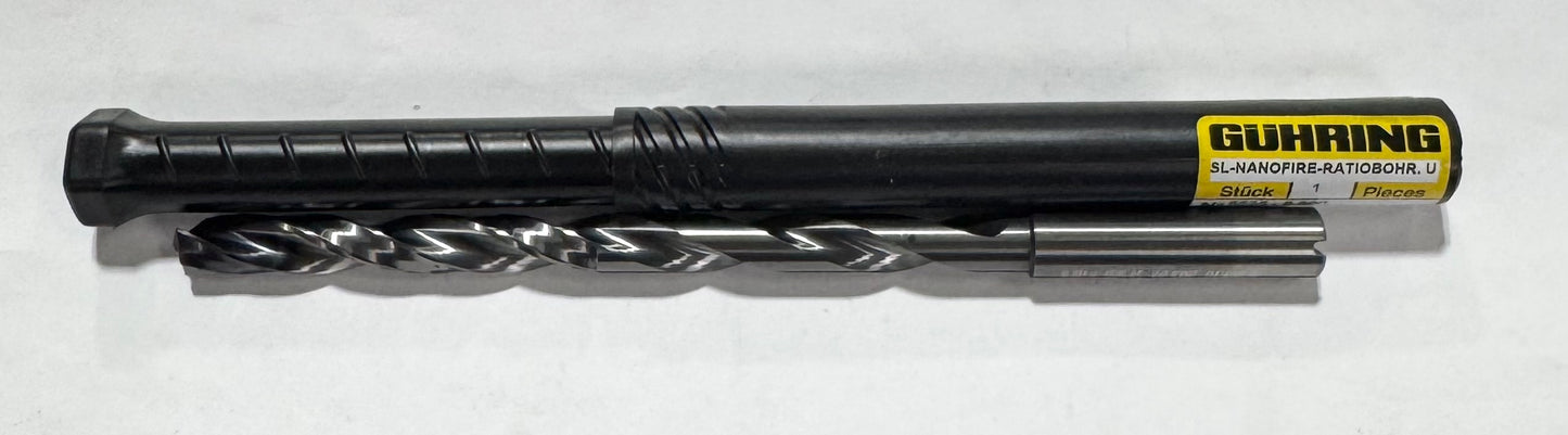 Guhring 8.5mm Solid Carbide Drill 12xD Coolant Thru 2 Flute nano-FIREX Coated