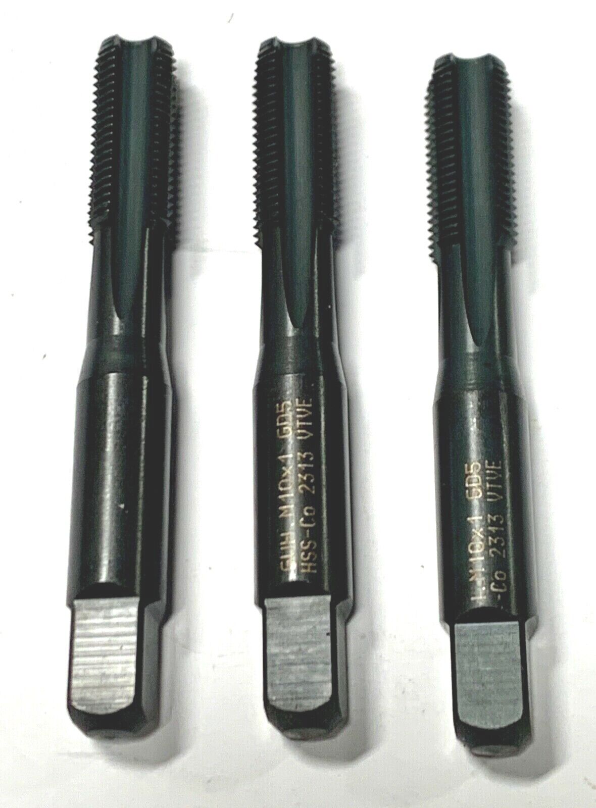 Guhring M10 x 1.00 Cobalt Hand Tap Bottoming Taps D5 4 Flute 3 Pack