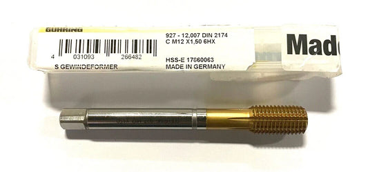 Guhring M12 x 1.50 Cobalt Tap Tin Coated Thread Forming Tap 6HX Made In Germany