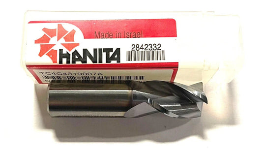HANITA Carbide End Mill 3/4" x 3/4" x 1" x 3" TiCN Coating .030 Radius 3 Flute