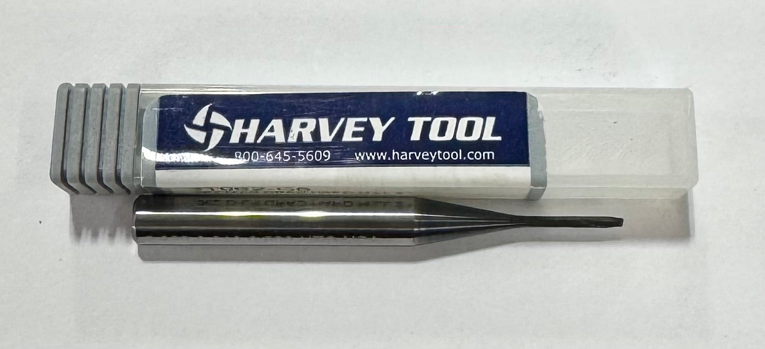 Harvey Tool 1/16" Carbide End Mill 8xD Long Reach .010" Radius AlTiN NANO Coating