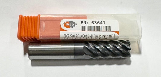 IMCO 5/8" Carbide End Mill 7FL Pow-R-Path Mill .060" Radius AlCrNX Coating