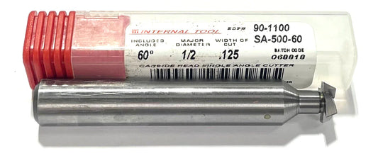 Internal Tool 1/2" Solid Carbide Single Angle Cutter 60° 4 Flute USA 90-1100