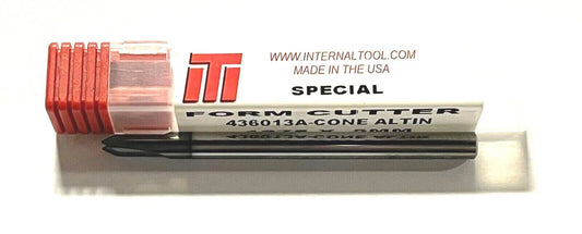 Internal Tool Solid Carbide Form Cutter .1875 x .5mm Cone AlTiN Coating USA Made
