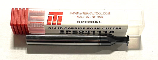 Internal Tool Solid Carbide Form Cutter .312 x 20° x 016R AlTiN Coating USA Made