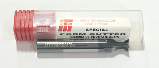 Internal Tool .375" x .2992" Radius Solid Carbide Dovetail Form Cutter AlTiN