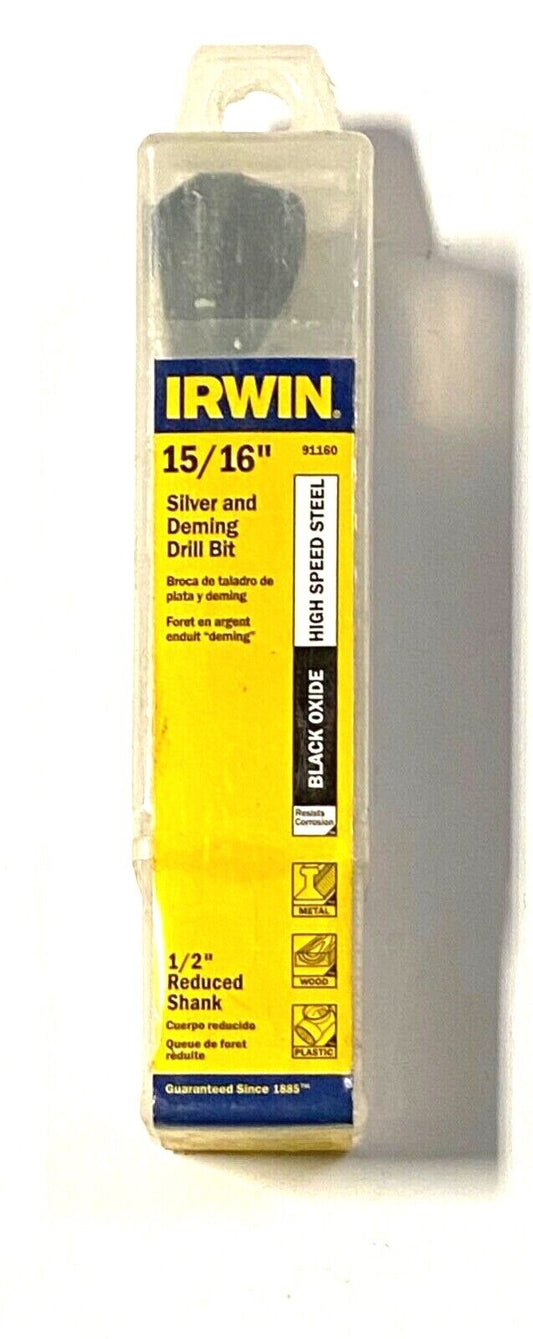 Irwin 15/16" Drill Bit 15/16" Silver & Deming Bit High Speed Steel 91160