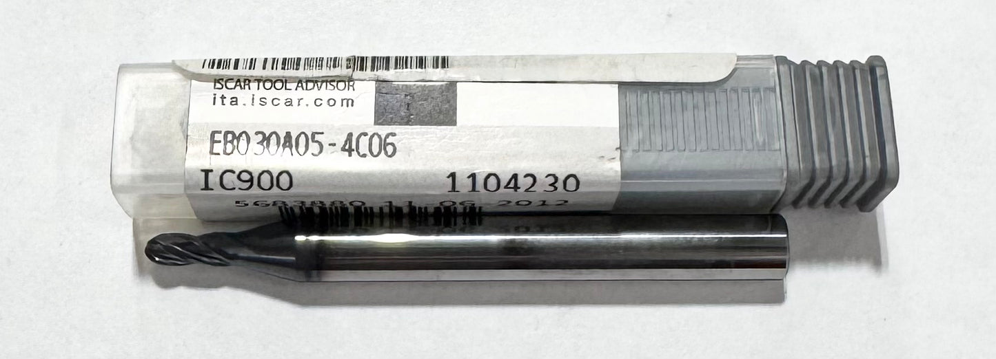 Iscar 3mm Carbide Ball Nose End Mill 4 Flute AlTiN Coated