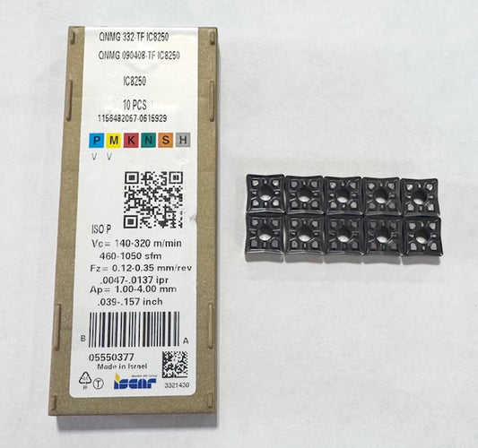 Iscar Carbide Insert QNMG 332-TF Grade IC8250 Turning Inserts 10 Pack