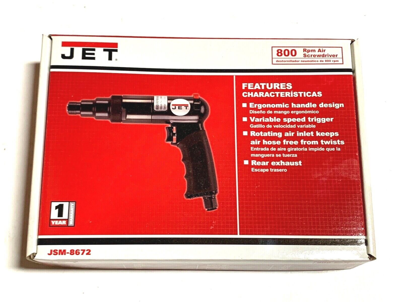 JET Air Screwdriver 145 FT LB Torque 800 RPM JSM-8672