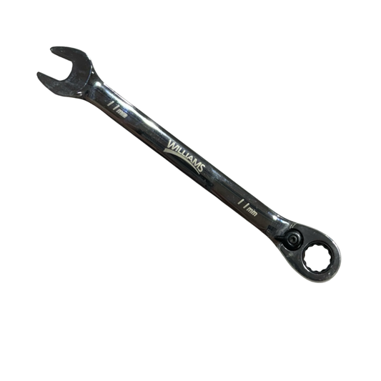 JH Williams 11mm Ratcheting Combination Wrench 12 Point Fully Polished