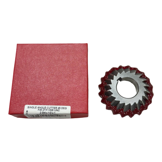 KEO 2-3/4" HSS Single Angle Milling Cutter 20 Teeth 45° USA Made